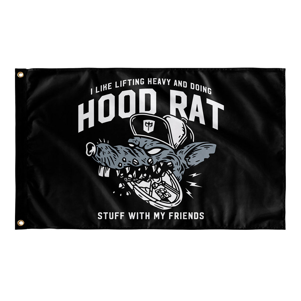 Hood Rat Flag - 3' x 5' Polyester Flag - Conquering Barbell