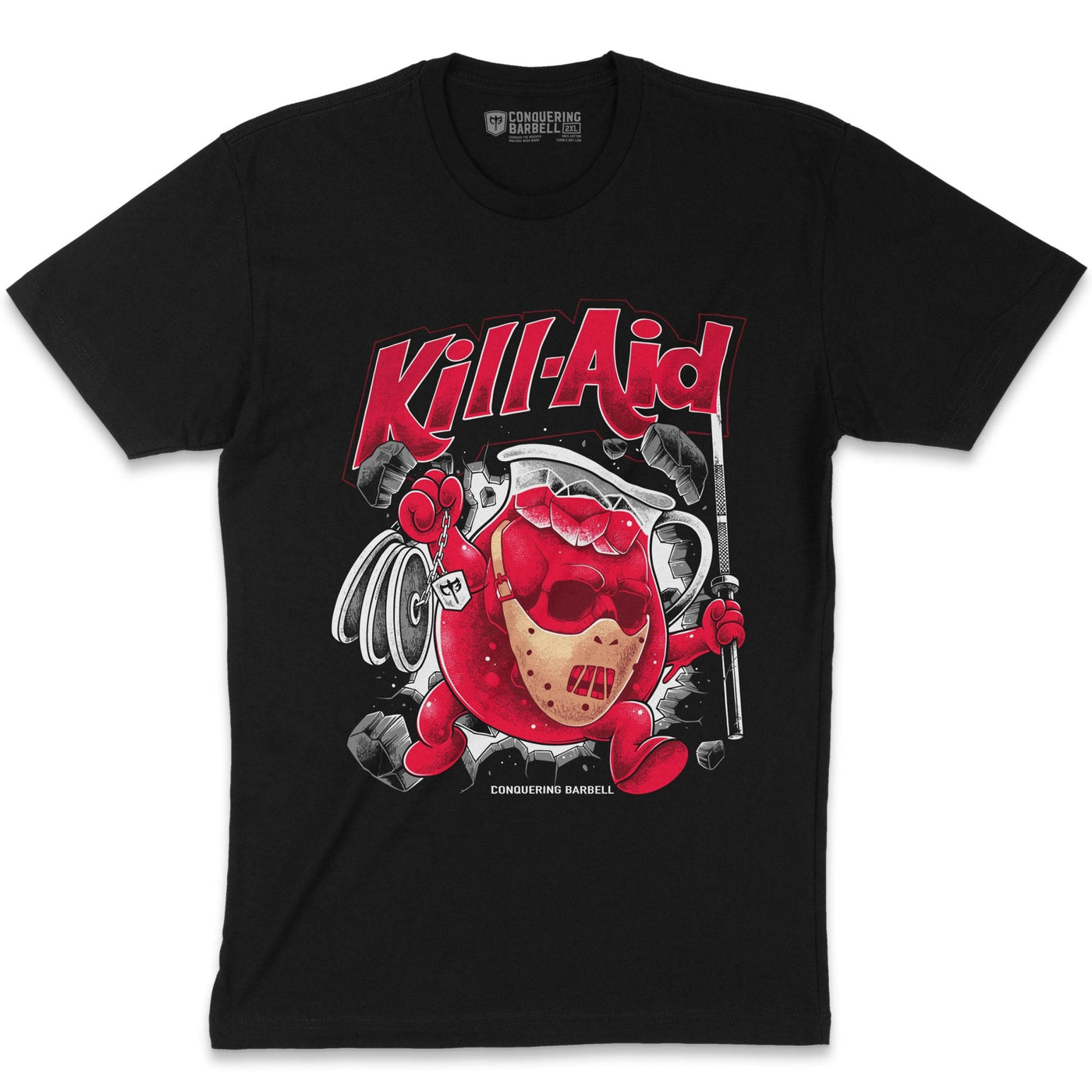 Kill-Aid - on Black tee - Conquering Barbell