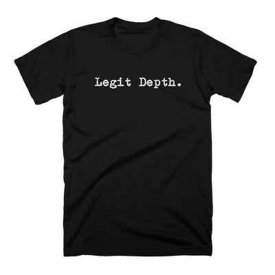 Legit Depth - Squat So Deep - on Black Tee - Conquering Barbell