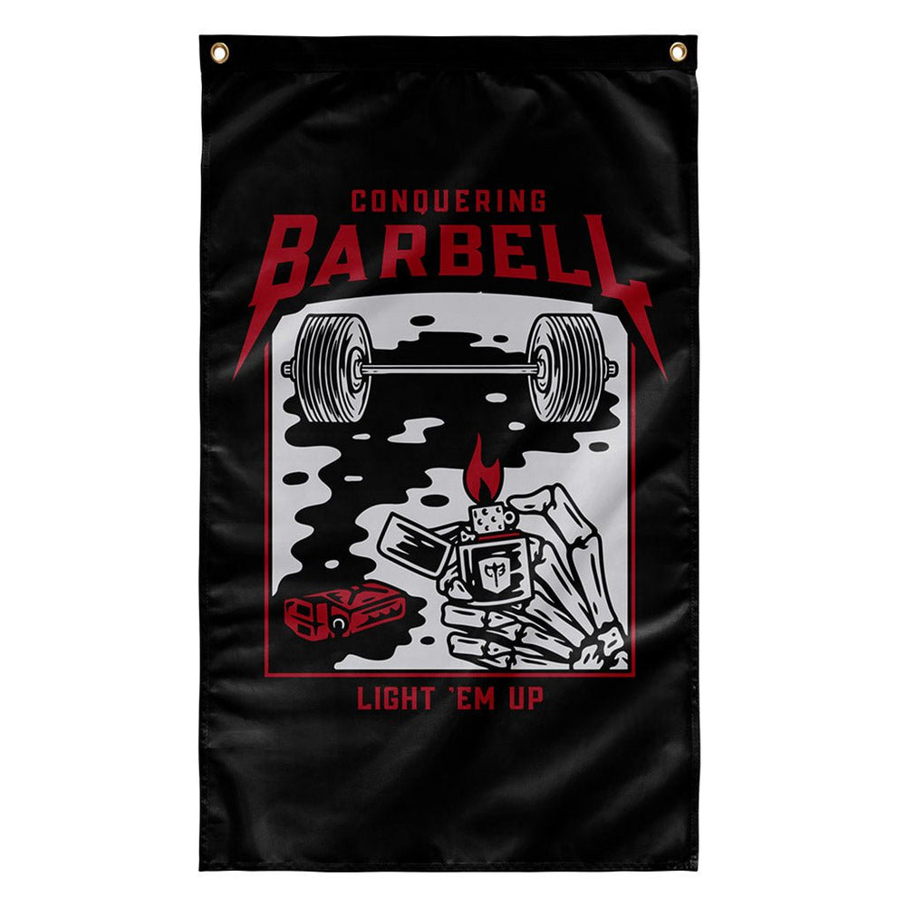 Light 'Em Up Flag - 3' x 5' Polyester Flag - Conquering Barbell