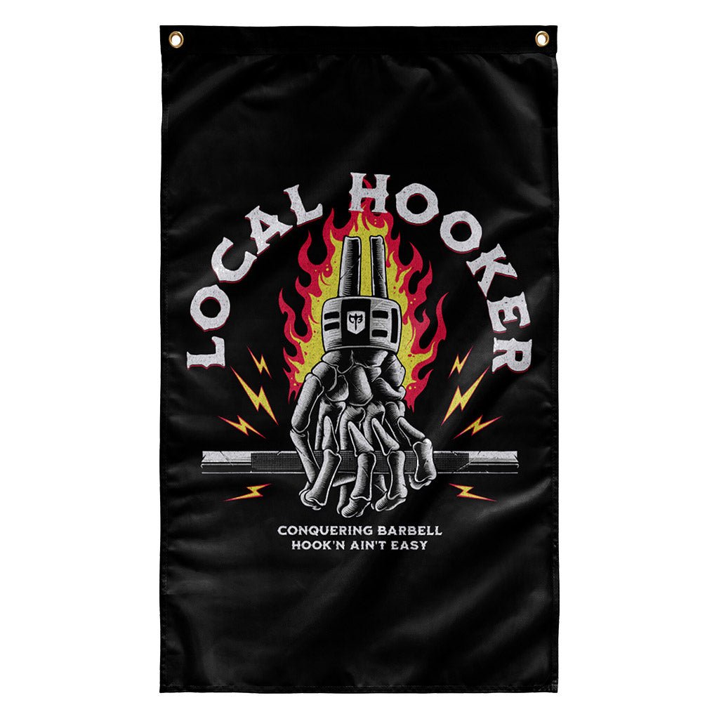 Local Hooker - 3' x 5' Polyester Flag - Conquering Barbell