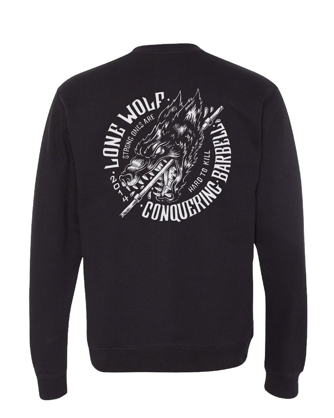 Lone Wolf - Black - Crewneck - Conquering Barbell