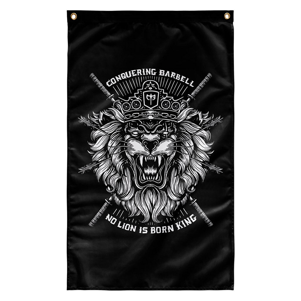 No Lion Is Born King Flag - Black Flag Version - 3&