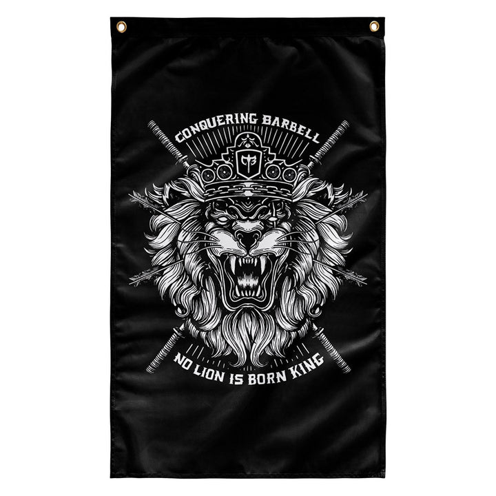 No Lion Is Born King Flag - Black Flag Version - 3&