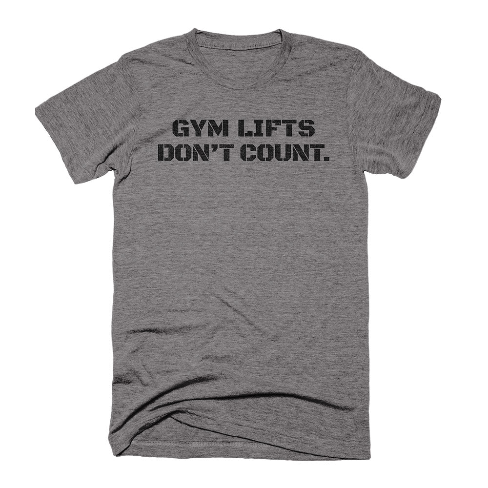 QSG x CB - Gym Lifts Don't Count Platform Totals Do - on Heather Grey - Conquering Barbell