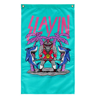 Slayin Flag - 3' x 5' Polyester Flag - Conquering Barbell