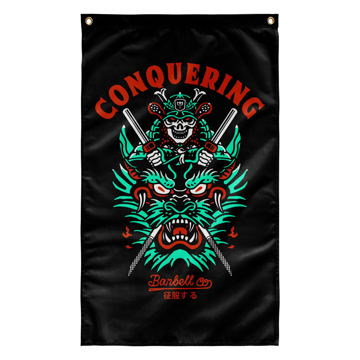 Slaying the Dragon - 3' x 5' Polyester Flag - Conquering Barbell