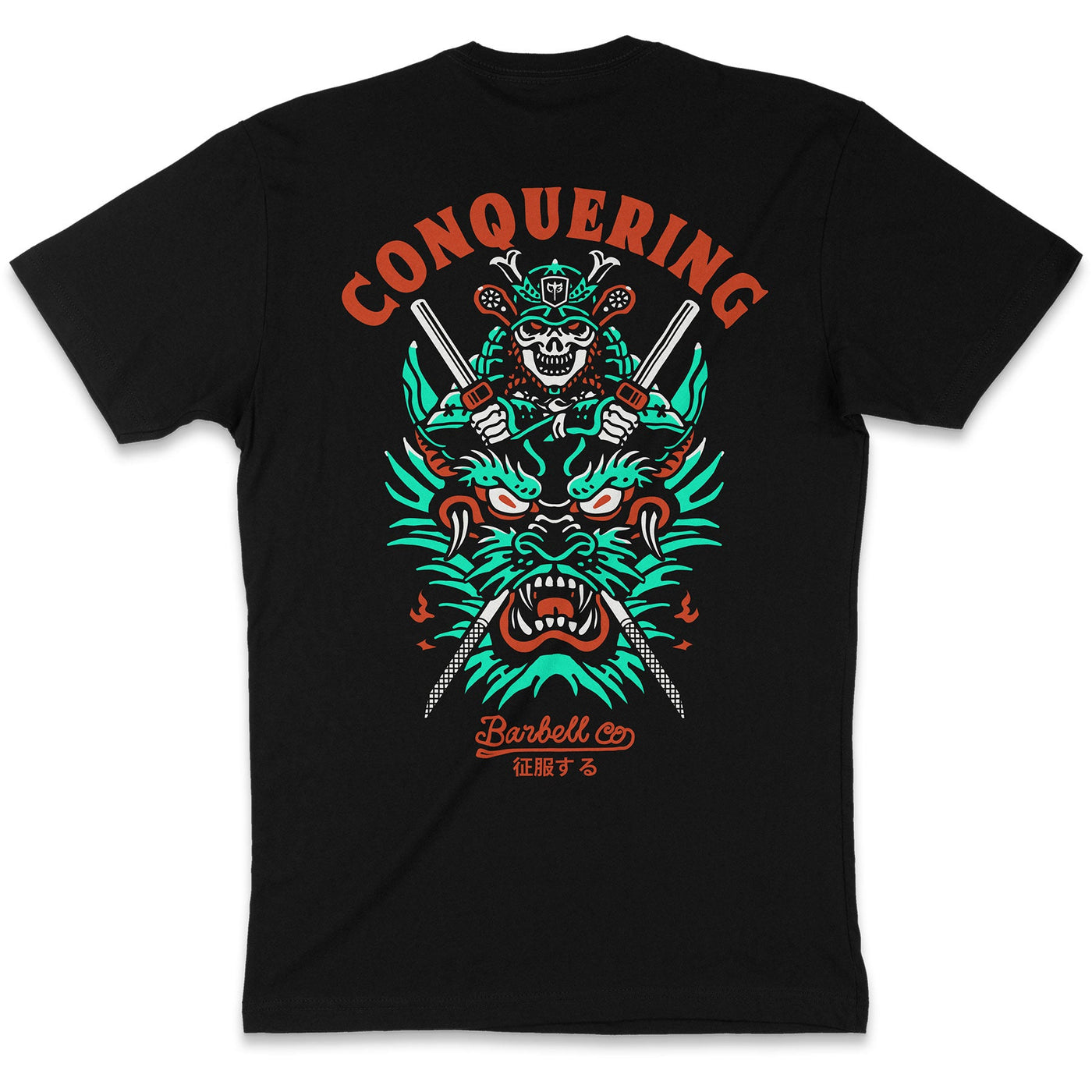 Slaying the Dragon - Black Tee - Conquering Barbell