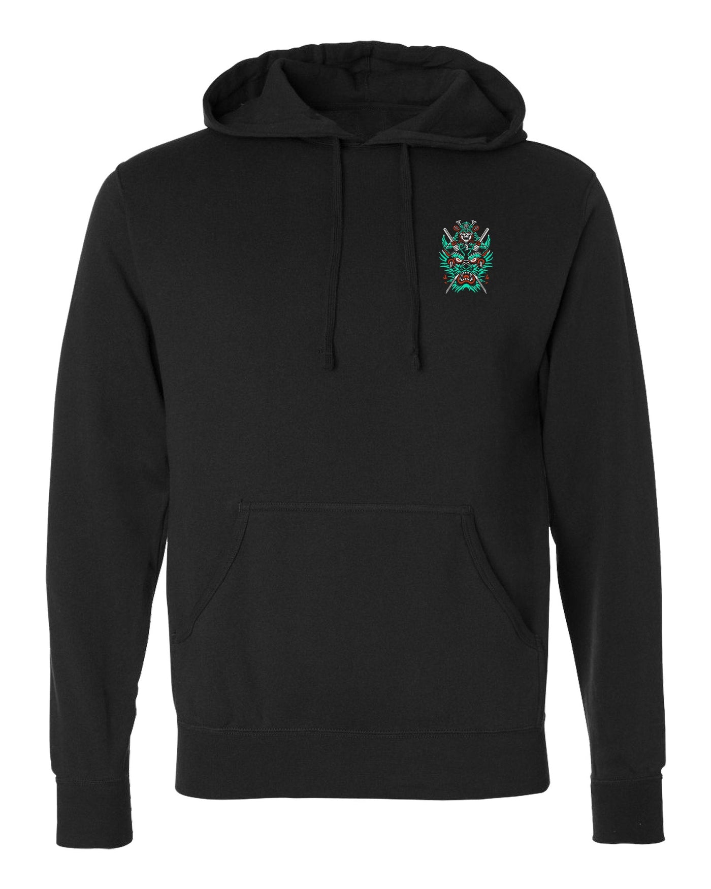 Slaying the Dragon - on Black Pullover Hoodie - Conquering Barbell