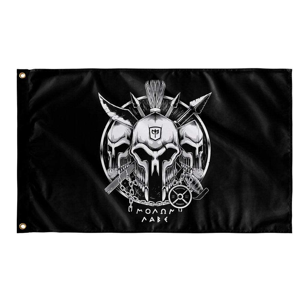 Spartans - 3' x 5' Polyester Flag - Conquering Barbell