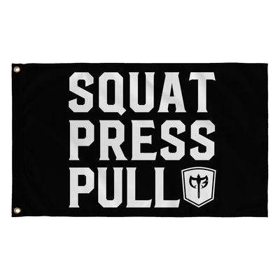 Squat Press Pull® - 3' x 5' Polyester Flag - Conquering Barbell