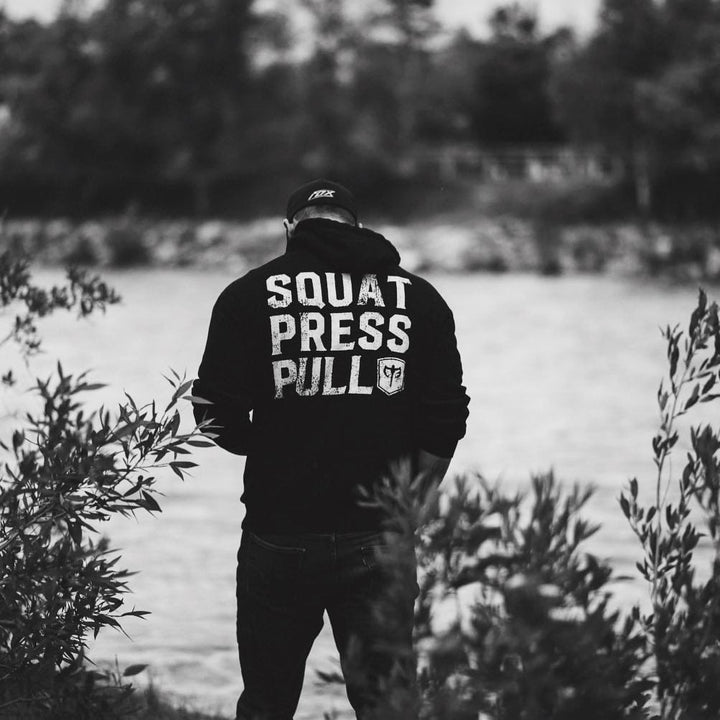 Squat Press Pull® Hoodie - Black O.G. Edition - Conquering Barbell