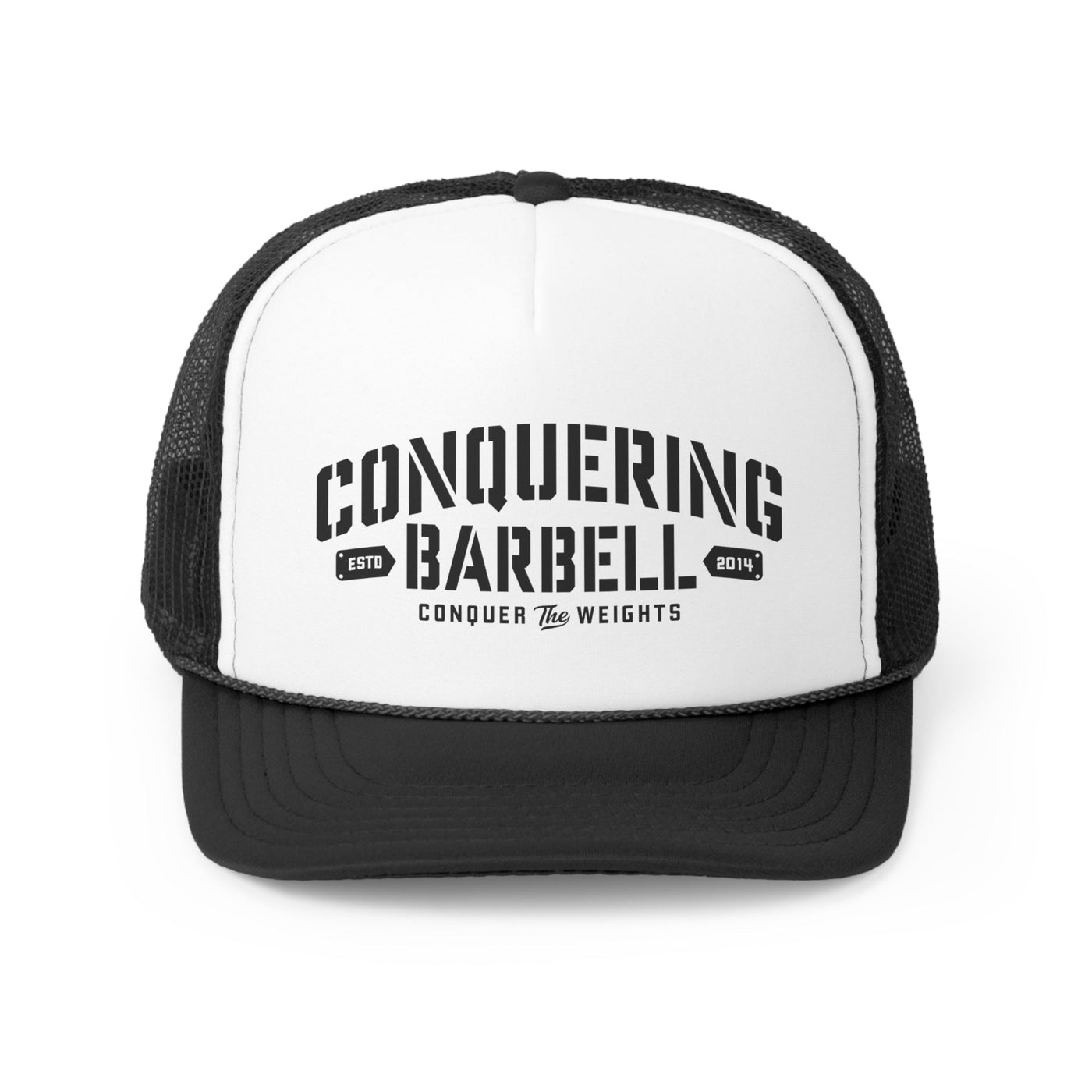 Standard Issue - Black/White Trucker Cap - Conquering Barbell