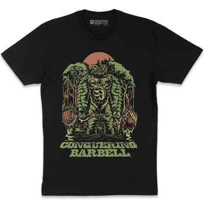 Swamp Monster - on Black Tee - Conquering Barbell