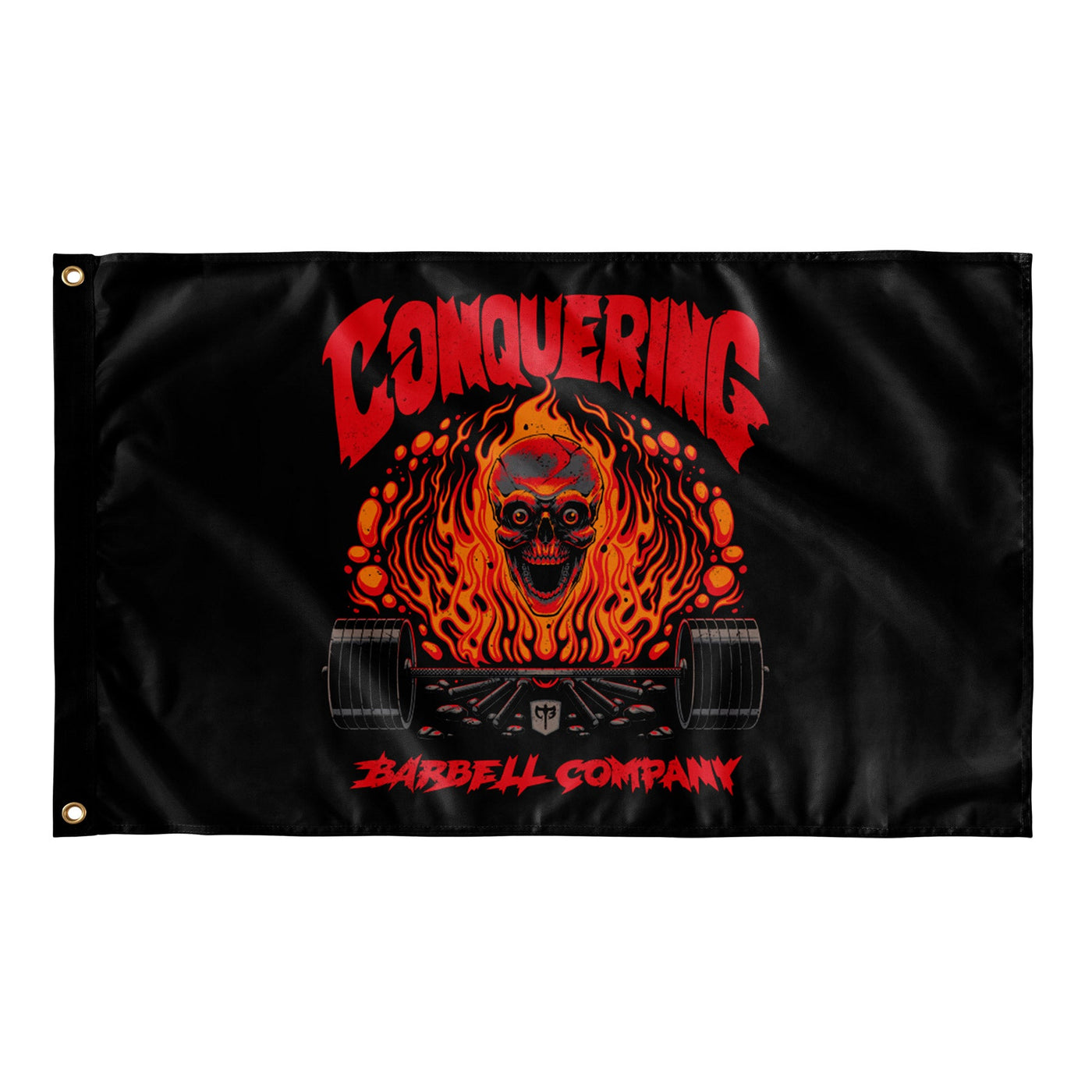 The Flaming Skull - 3' x 5' Polyester Flag - Conquering Barbell