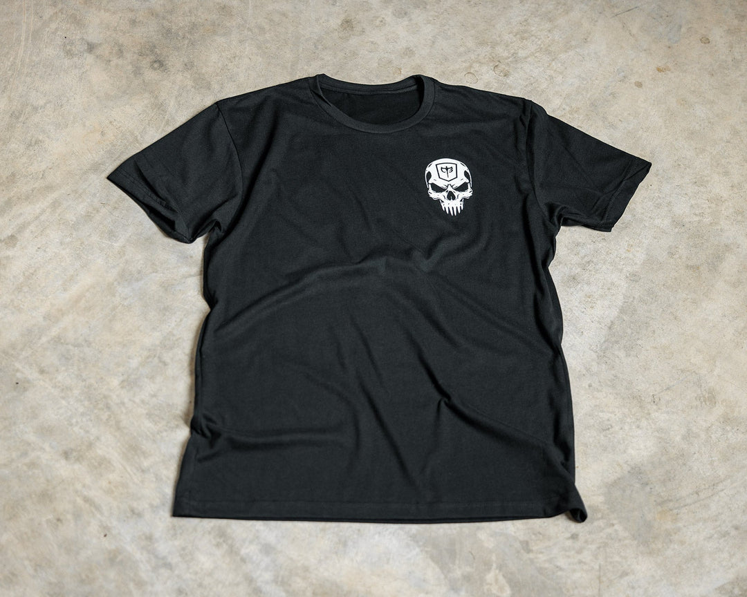 The Scythe Squat Press Pull® tee in Black: a reaper&