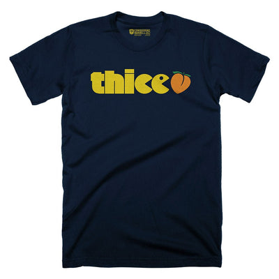 THICC (Eater) - on Navy Tee - Conquering Barbell
