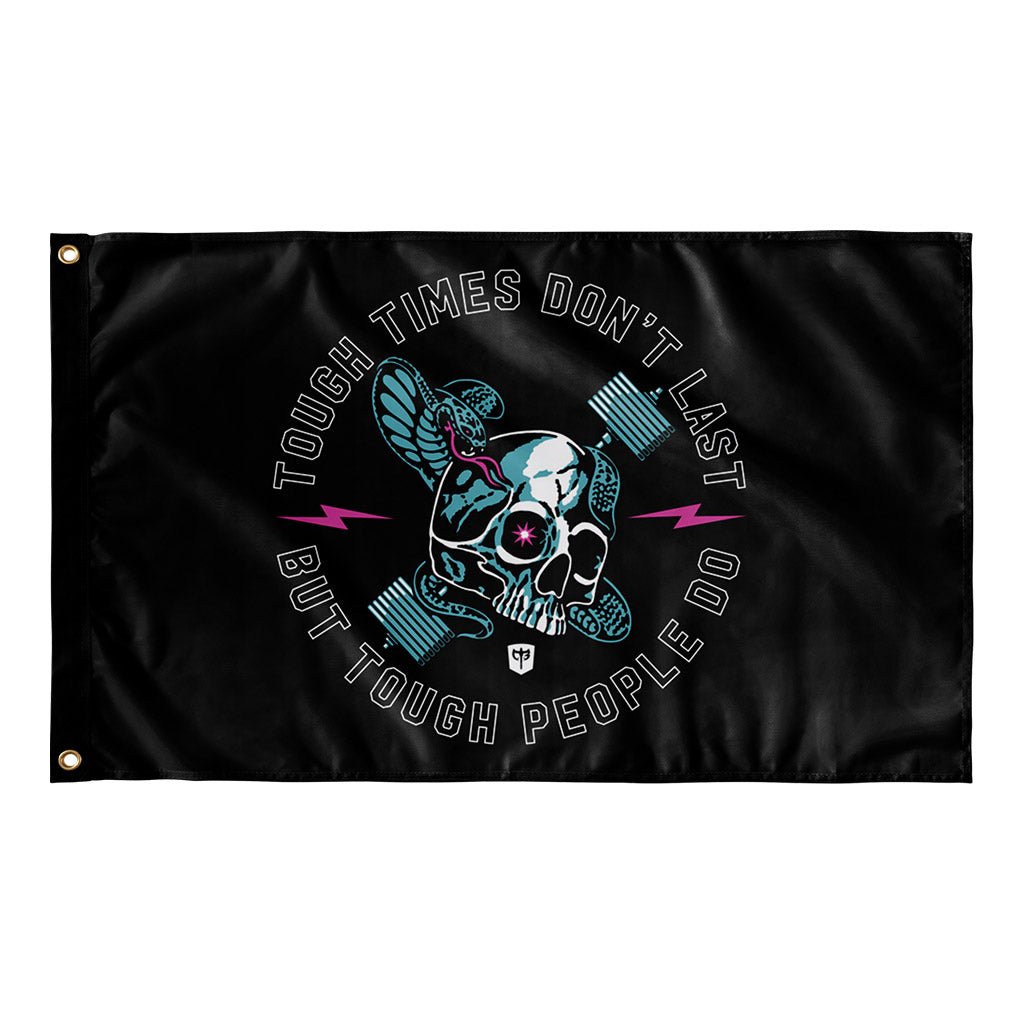 Tough Times Don't Last But Tough People Do Flag - 3' x 5' Polyester Flag - Conquering Barbell