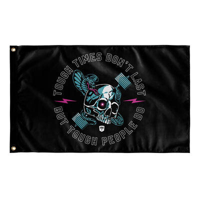 Tough Times Don't Last But Tough People Do Flag - 3' x 5' Polyester Flag - Conquering Barbell
