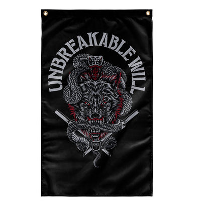 Unbreakable Will - 3' x 5' Polyester Flag - Conquering Barbell